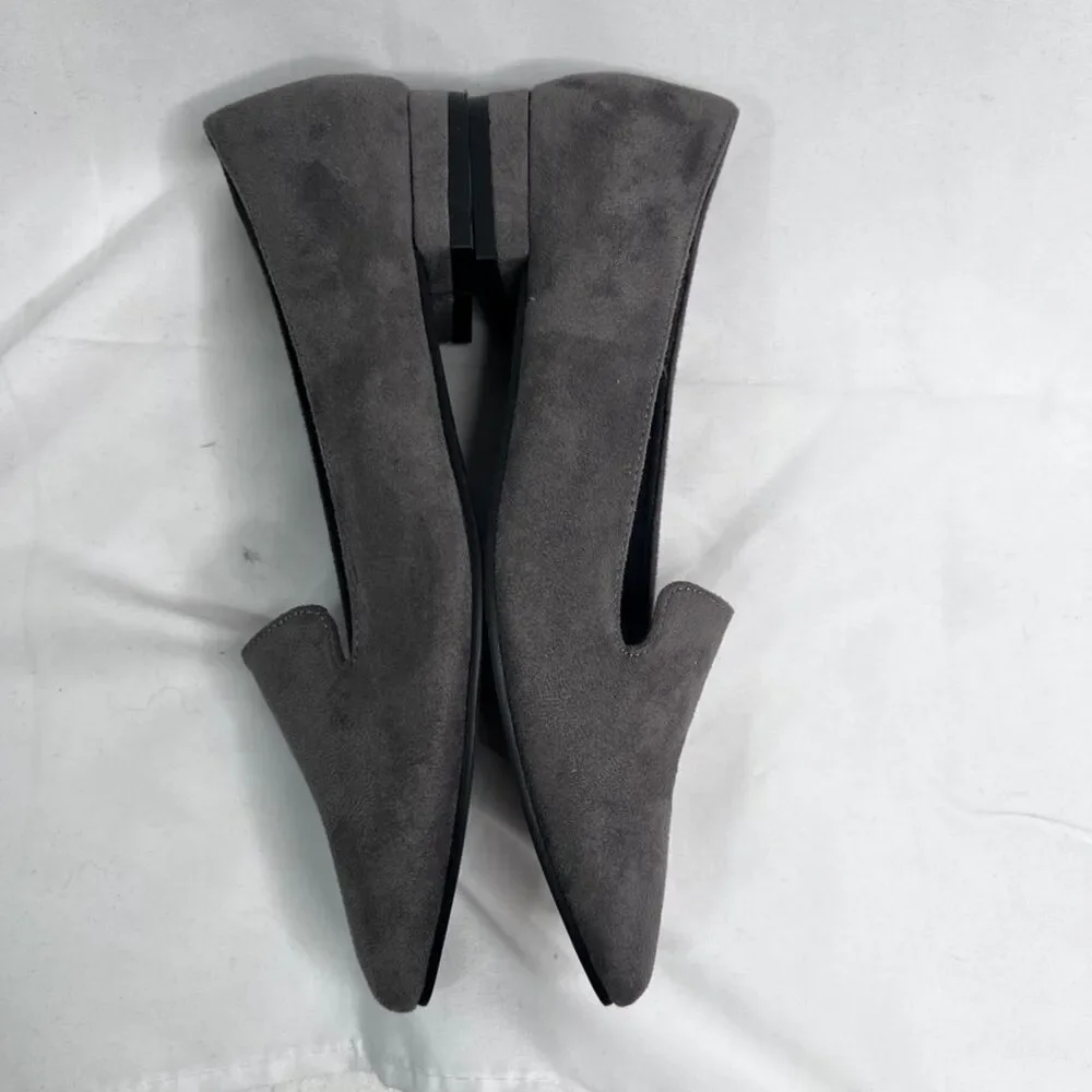 H by Halston‎ Barcelona Gray Vegan Suede Pointed Toe Slip On Flats Size 7.5